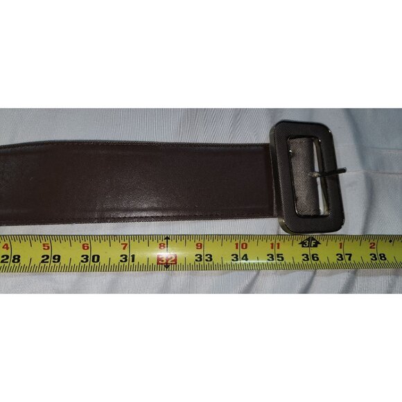 Calvin Klein Grey Sleeveless Sheath Dress With Brown Belt Size Medium (See Measu - Picture 4 of 6